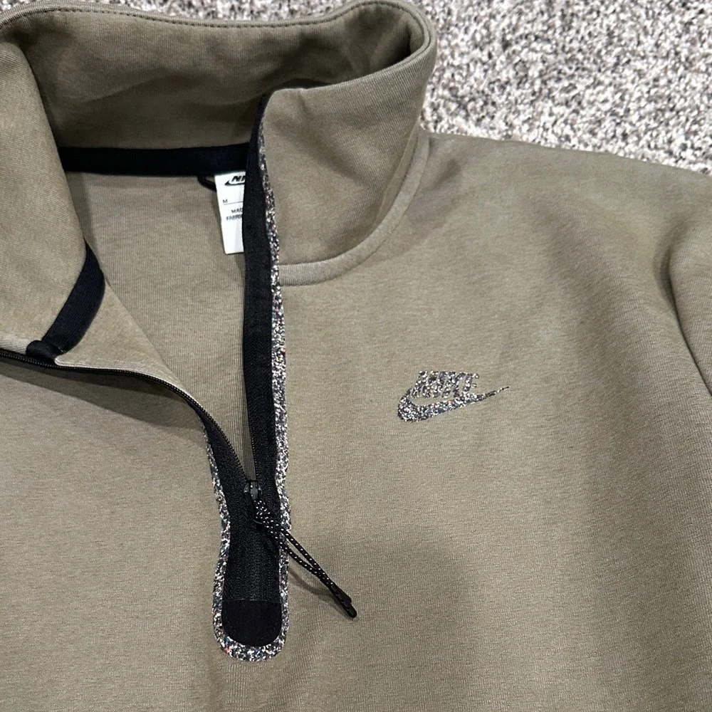 Nike Olive Green Quarter-Zip Sweatshirt